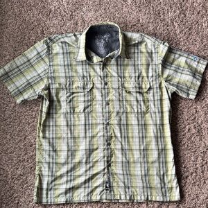 Kuhl Olive Plaid Casual Button Down Shirt